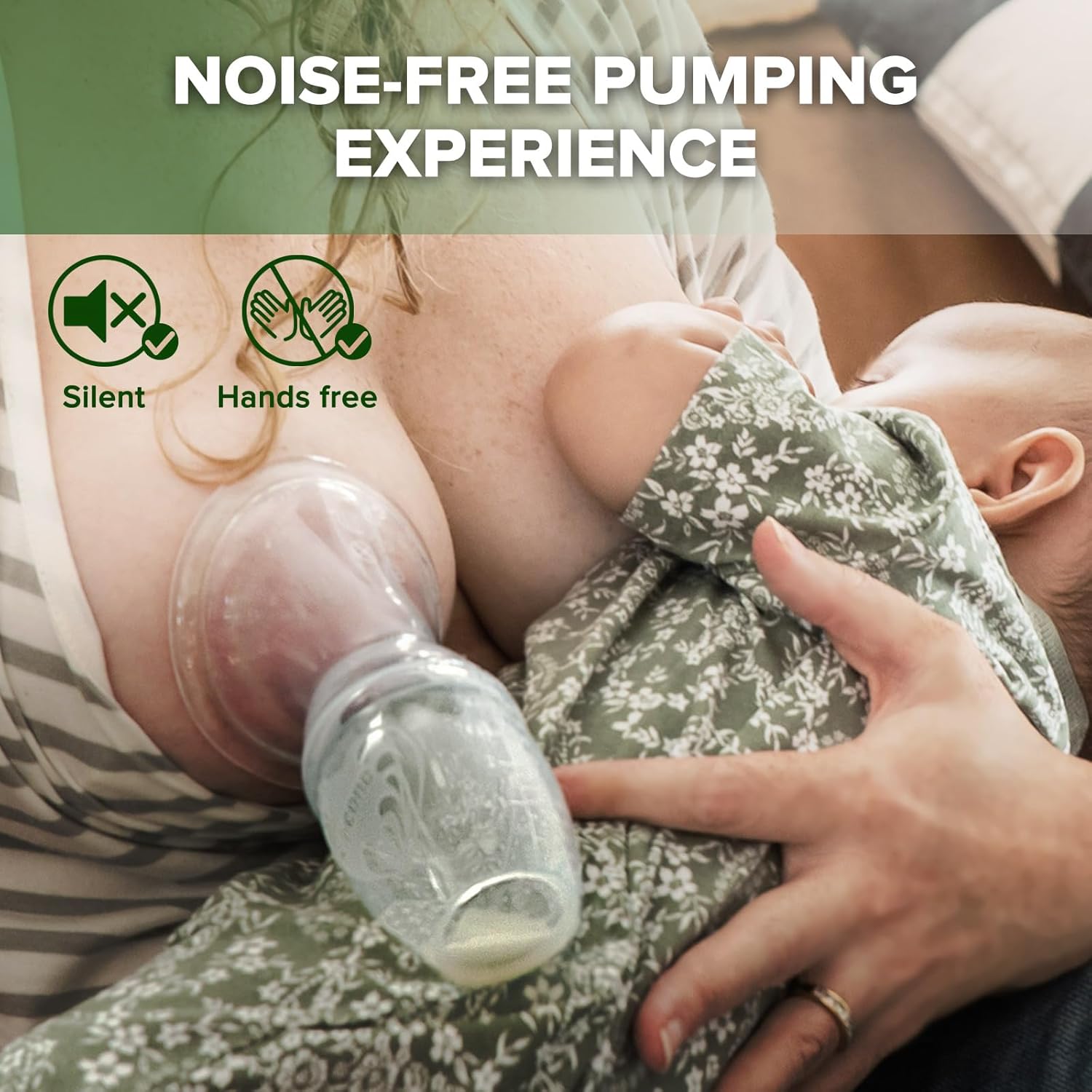 haakaa Manual Breast Pump for Breastfeeding, Silicone, Clear 4oz/100ml - 7DAY'S