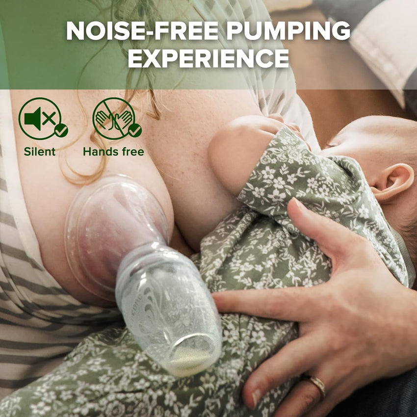 haakaa Manual Breast Pump for Breastfeeding, Silicone, Clear 4oz/100ml - 7DAY'S