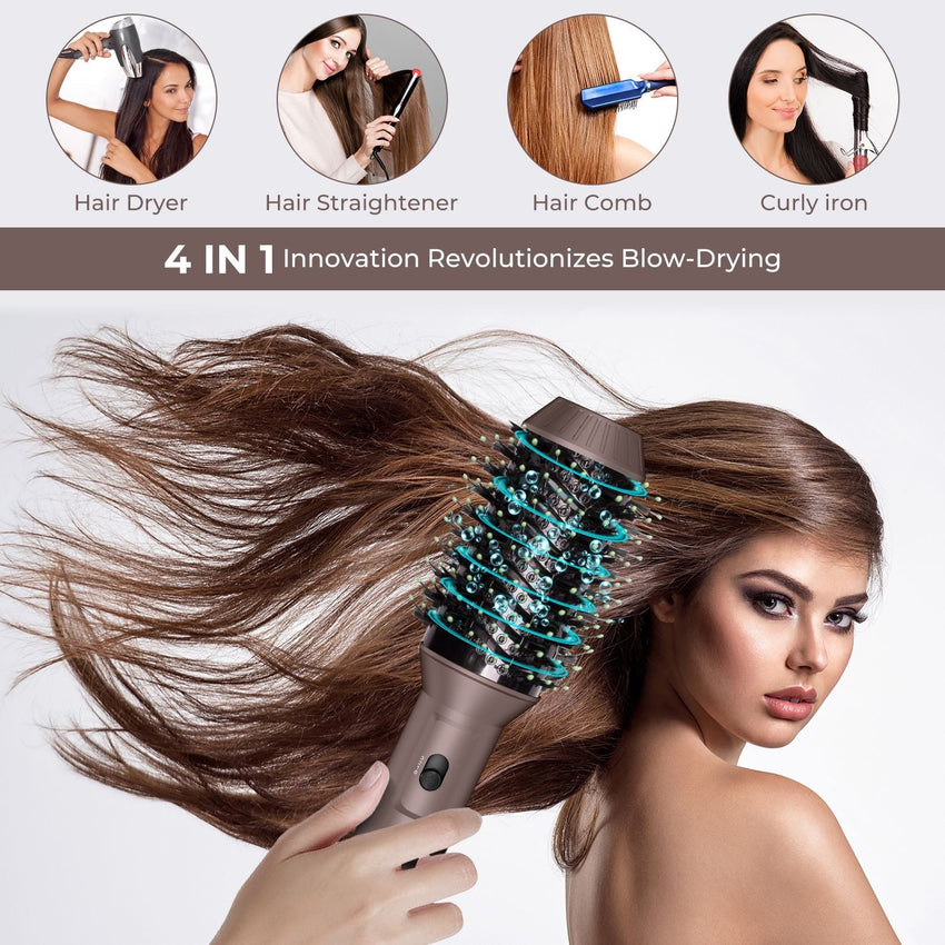 Hair Dryer Brush Blow Dryer Brush in One, 4 in 1 Hair Dryer and Styler Volumizer, Professional Hot Air Brush - 7DAY'S
