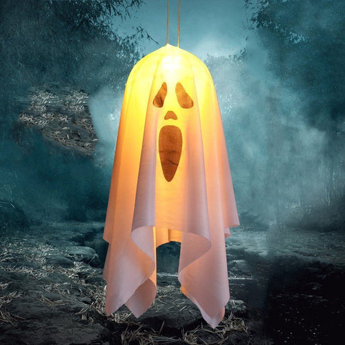 Halloween Decorations Outdoor Decor Hanging Lighted Glowing Ghost Witch Hat Halloween Decorations Indoor Outside Ornaments Clearance Halloween Party Lights String for Yard Tree Garden