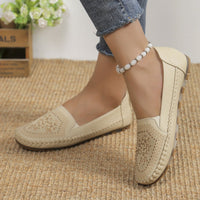 Handmade Stitching Gommino Solid Color Casual Women's Shoes - 7DAY'S