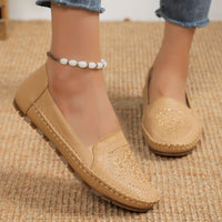 Handmade Stitching Gommino Solid Color Casual Women's Shoes - 7DAY'S