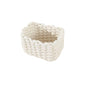 Handmade Woven Storage Basket - Portable Desktop Organizer for Cosmetics, Toiletries, Home Decor | Rattan Basket for Living Room, Bedroom, Bathroom（Super good qualiey） (White) - 7DAY'S