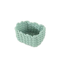 Handmade Woven Storage Basket - Portable Desktop Organizer for Cosmetics, Toiletries, Home Decor | Rattan Basket for Living Room, Bedroom, Bathroom（Super good qualiey） (White) - 7DAY'S