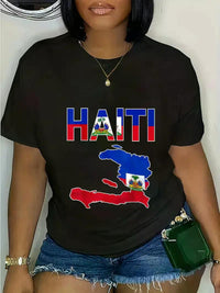 Happy Haitian Flag Day Cool Haiti Flag Map Haitian Pride T-Shirt Casual Short Sleeve Shirt - 7DAY'S