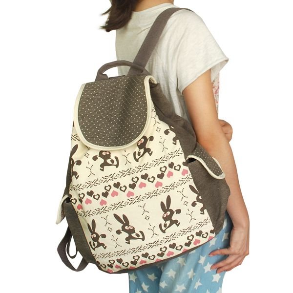 [Happy Trip] Fabric Art School Backpack Outdoor Daypack - 7DAY'S