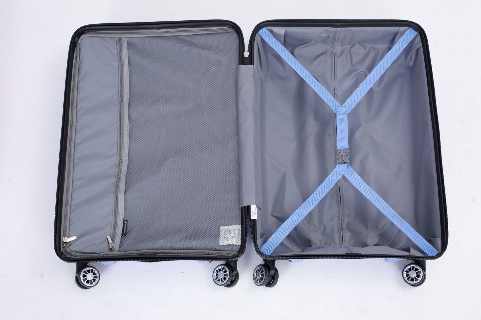Hardshell Suitcase Double Spinner Wheels PP Luggage Sets Lightweight Durable Suitcase with TSA Lock,3 - Piece Set (20/24/28) , Purplish Blue - 7DAY'S