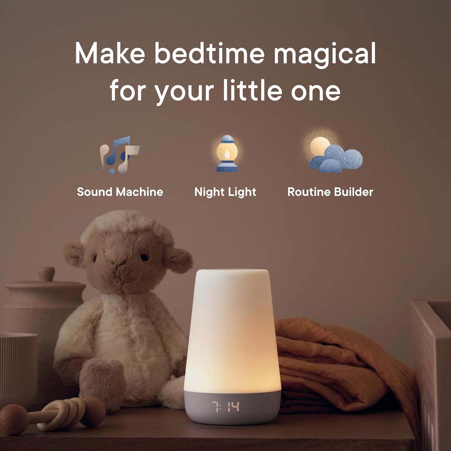 Hatch Rest Baby Sound Machine, Night Light | 2nd Gen | Registry Essential, Sleep Trainer, Routine Builder, Time - to - Rise Alarm Clock, White Noise Soother, Nursery Stories, Toddler Kids Bedroom (Wi - Fi) - 7DAY'S