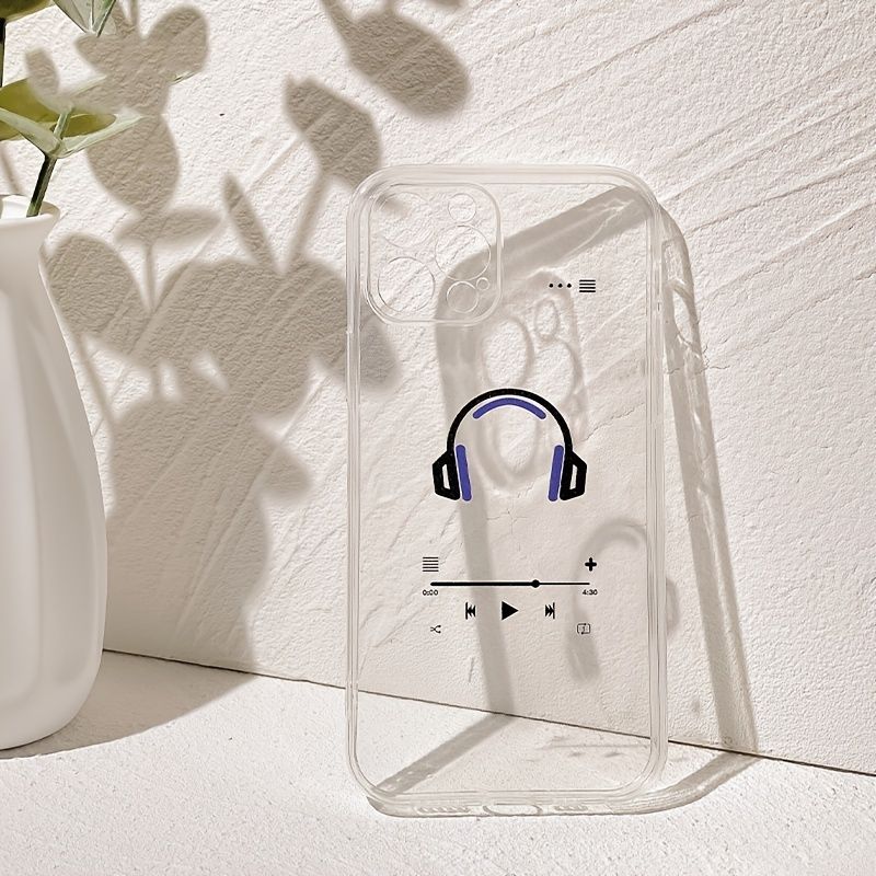 Headset Printed Transparent Phone Case For IPhone14/14Plus/14Pro/14Pro Max; iPhone13/13Mini/13Pro/13Pro Max; iPhone12/12Mini/12Pro/12Pro Max; iPhone11/11Pro/11Pro Max; iPhoneX/XR/XS/XS Max; iPhone 8/7 - 7DAY'S