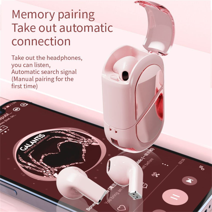 Heart - Shaped Earphones Rotatable Wireless Bluetooth In - Ear Earbuds Model K520 - 7DAY'S