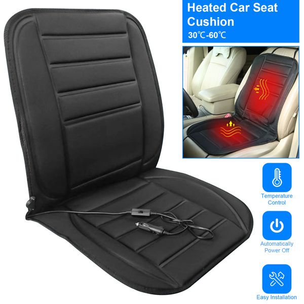 Heated Car Seat Cushion 12V Auto Seat Cover Warmer with Adjustable Temperature Controller for Cars Trucks Vans SUV - 7DAY'S