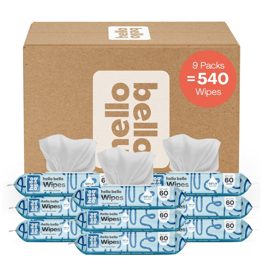 Hello Bello Extra Gentle Unscented Baby Wipes, Plant Based, Made with 99% Water and Aloe for Babies and Kids, 720 Count - 7DAY'S
