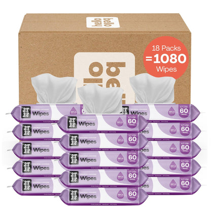 Hello Bello Extra Gentle Unscented Baby Wipes, Plant Based, Made with 99% Water and Aloe for Babies and Kids, 720 Count - 7DAY'S