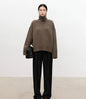 High neck cashmere sweater for women loose and thick with Woolen sweater with a knitted base - 7DAY'S