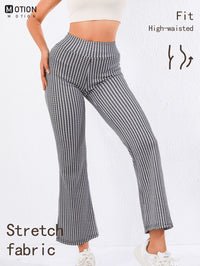 High - Waisted Houndstooth Flare Trousers – Sleek Fit, Comfy Stretch, Classy Look - 7DAY'S