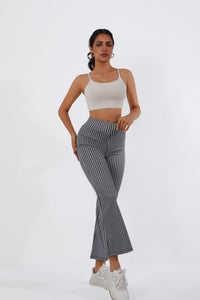High - Waisted Houndstooth Flare Trousers – Sleek Fit, Comfy Stretch, Classy Look - 7DAY'S