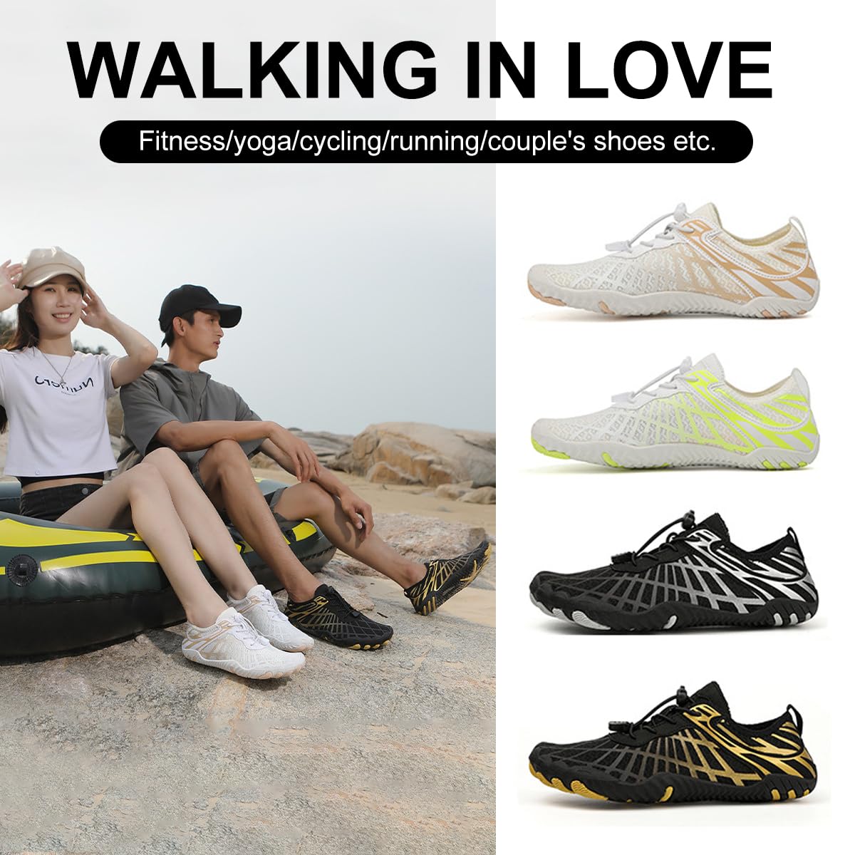 Hiking Barefoot Shoes Womens Mens,Pro - Healthy&Non - Slip Water Shoe for Women Men, Wide Toe Running Shoes Boots Sneakers Unisex - 7DAY'S