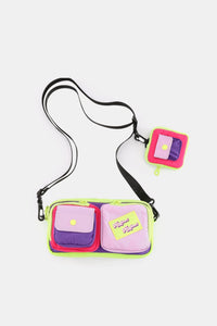 Himawari Removable Strap Nylon Crossbody Bag with EarPods Bag - 7DAY'S