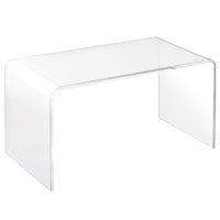 HOMCOM 32" Clear Acrylic Coffee Table, 0.5In Thick C - Shape Waterfall End Coffee Table, Multipurpose Lucite Tea Table for Living Room - 7DAY'S