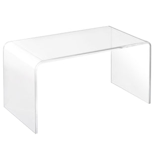 HOMCOM 32" Clear Acrylic Coffee Table, 0.5In Thick C-Shape Waterfall End Coffee Table, Multipurpose Lucite Tea Table for Living Room