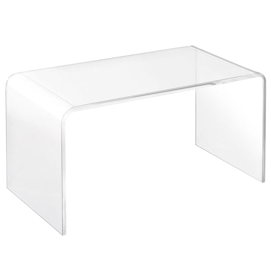 HOMCOM 32" Clear Acrylic Coffee Table, 0.5In Thick C - Shape Waterfall End Coffee Table, Multipurpose Lucite Tea Table for Living Room - 7DAY'S