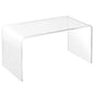 HOMCOM 32" Clear Acrylic Coffee Table, 0.5In Thick C - Shape Waterfall End Coffee Table, Multipurpose Lucite Tea Table for Living Room - 7DAY'S