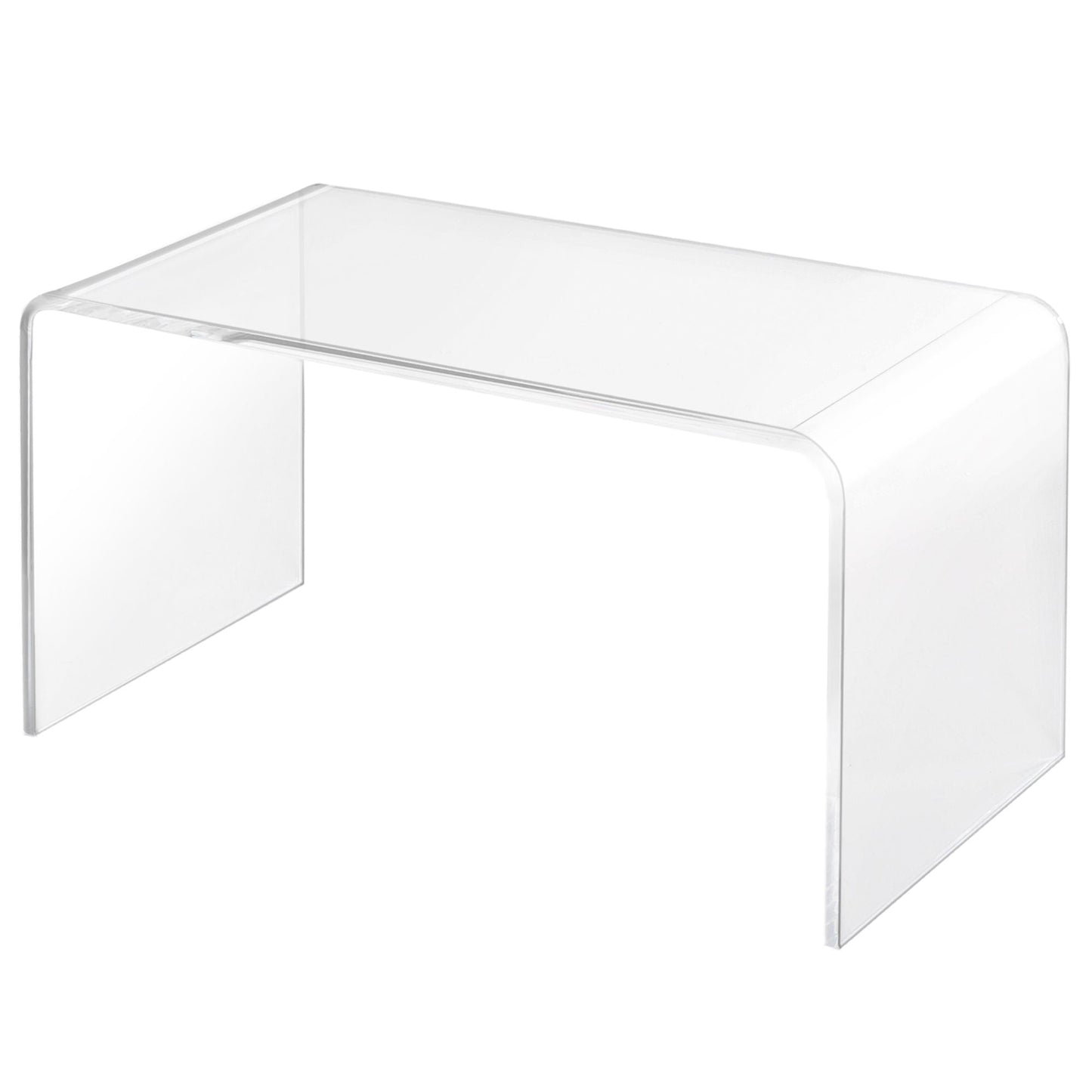 HOMCOM 32" Clear Acrylic Coffee Table, 0.5In Thick C - Shape Waterfall End Coffee Table, Multipurpose Lucite Tea Table for Living Room - 7DAY'S