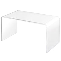 HOMCOM 32" Clear Acrylic Coffee Table, 0.5In Thick C - Shape Waterfall End Coffee Table, Multipurpose Lucite Tea Table for Living Room - 7DAY'S