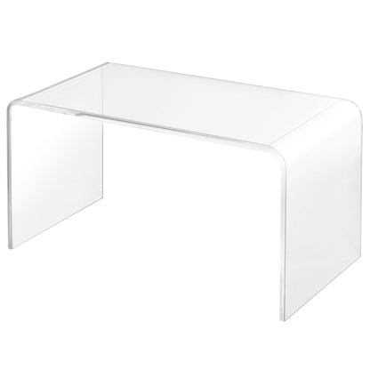 HOMCOM 32" Clear Acrylic Coffee Table, 0.5In Thick C - Shape Waterfall End Coffee Table, Multipurpose Lucite Tea Table for Living Room - 7DAY'S