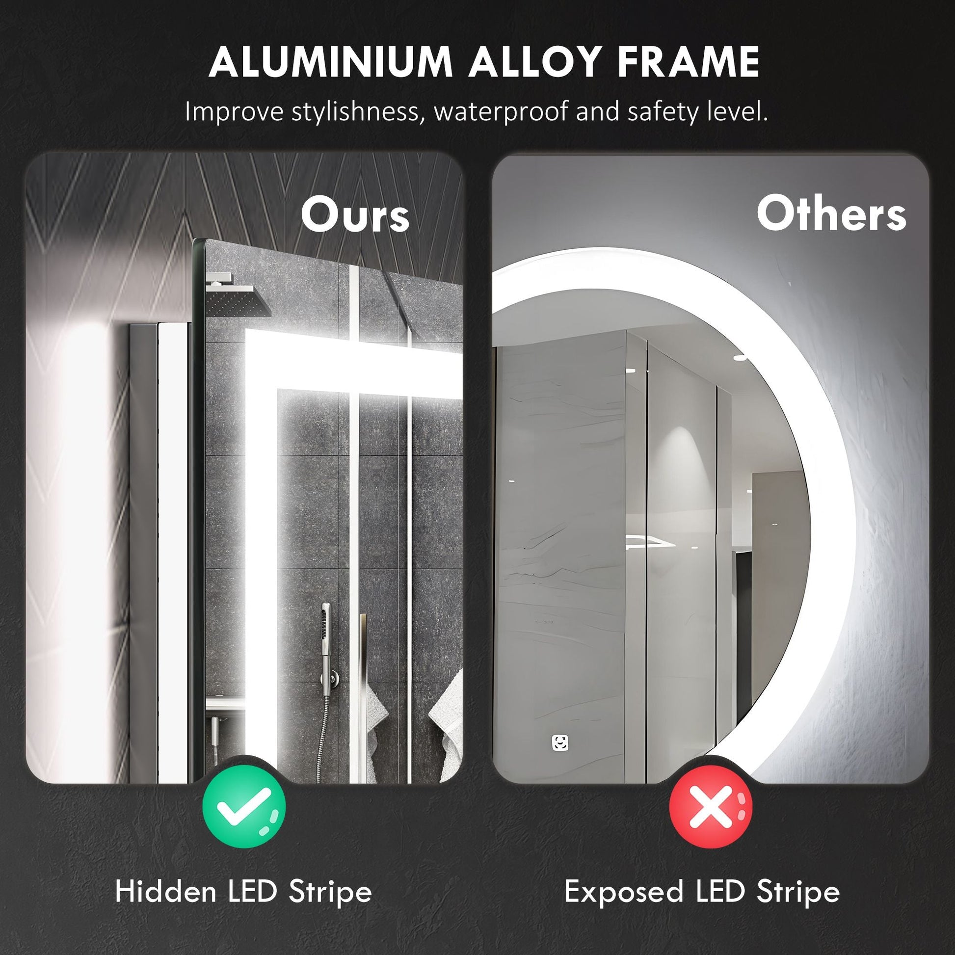 HOMCOM Dimmable Bathroom Mirror with Lights, 32" x 24" Backlit/Front Lit LED Mirror, Anti - Fog, Memory, Infinite Color Temp - 7DAY'S