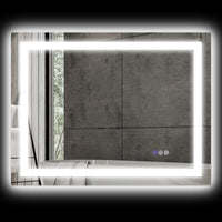 HOMCOM Dimmable Bathroom Mirror with Lights, 32" x 24" Backlit/Front Lit LED Mirror, Anti - Fog, Memory, Infinite Color Temp - 7DAY'S
