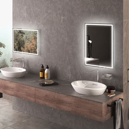 HOMCOM LED Bathroom Vanity Mirror 32x24 Inch Smart Touch Dimmable 3 Colors Makeup Mirror - 7DAY'S