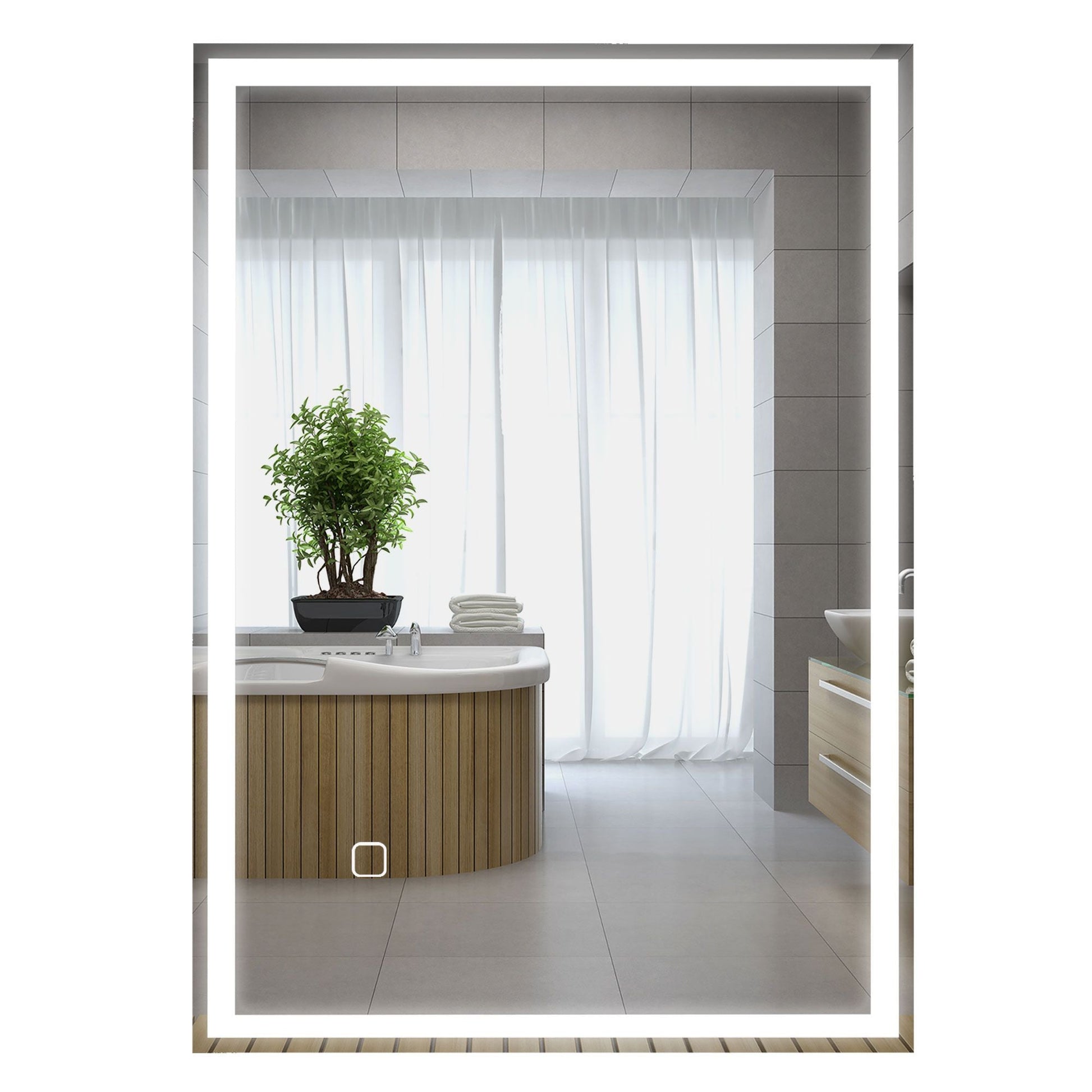 HOMCOM LED Bathroom Vanity Mirror 32x24 Inch Smart Touch Dimmable 3 Colors Makeup Mirror - 7DAY'S