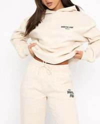 Hoodie - white Fox Outerwear - two Pieces Of Hoodie Suits Long - sleeved Hooded Outfit Set Jst - 7DAY'S