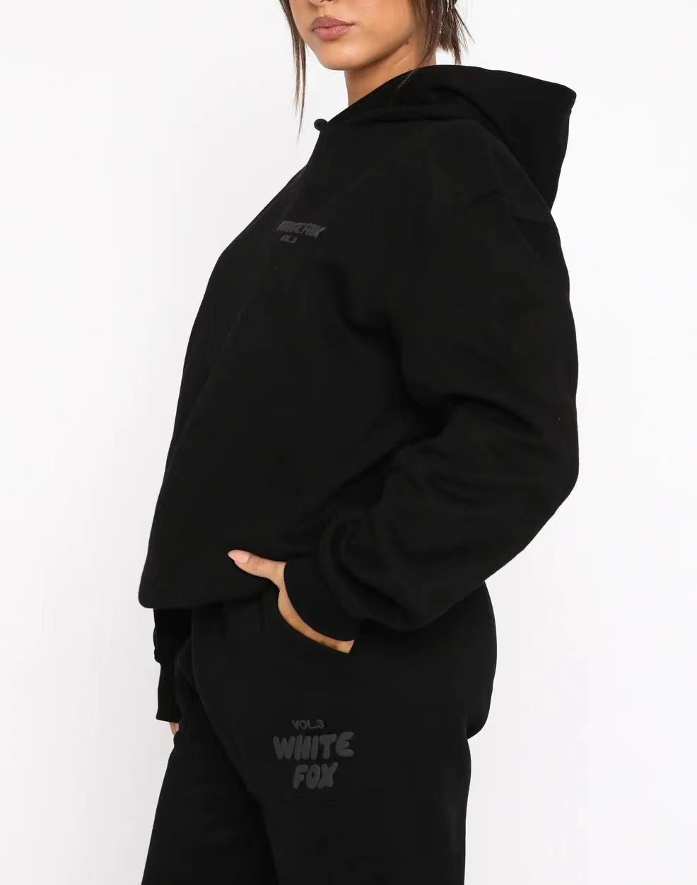 Hoodie - white Fox Outerwear - two Pieces Of Hoodie Suits Long - sleeved Hooded Outfit Set Jst - 7DAY'S