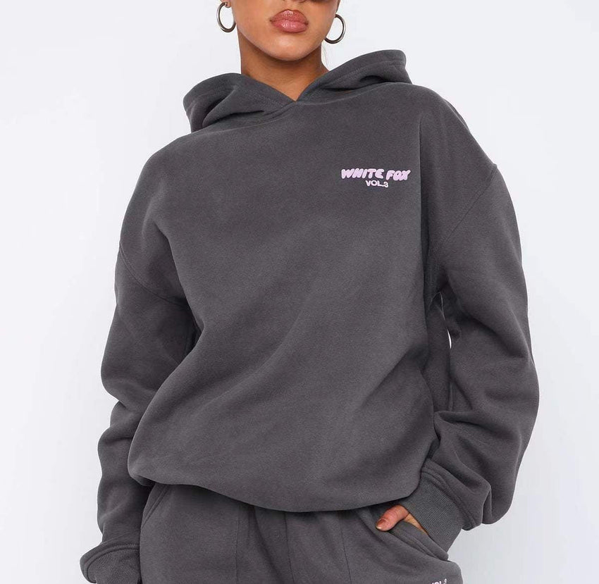 Hoodie - white Fox Outerwear - two Pieces Of Hoodie Suits Long - sleeved Hooded Outfit Set Jst - 7DAY'S