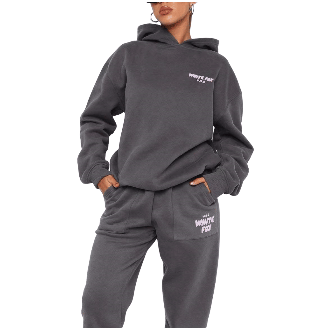Hoodie - white Fox Outerwear - two Pieces Of Hoodie Suits Long - sleeved Hooded Outfit Set Jst - 7DAY'S