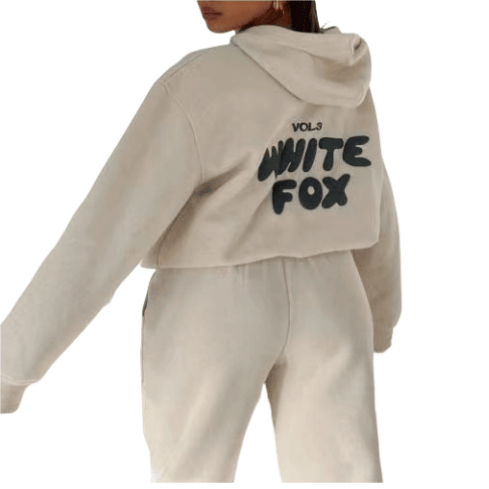 Hoodie - white Fox Outerwear - two Pieces Of Hoodie Suits Long - sleeved Hooded Outfit Set Jst - 7DAY'S