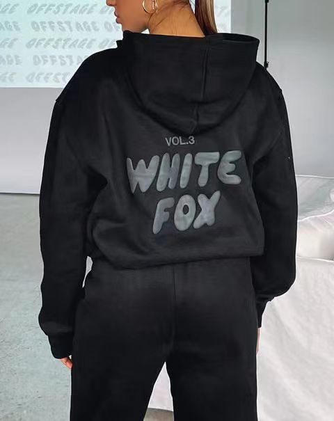 Hoodie - white Fox Outerwear - two Pieces Of Hoodie Suits Long - sleeved Hooded Outfit Set Jst - 7DAY'S