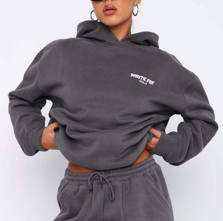 Hoodie - white Fox Outerwear - two Pieces Of Hoodie Suits Long - sleeved Hooded Outfit Set Jst - 7DAY'S