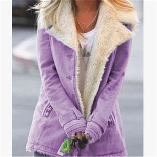 Hot Selling Autumn and Winter Women's Clothing Plus Velvet Single-breasted Warm Cotton Jacket Women