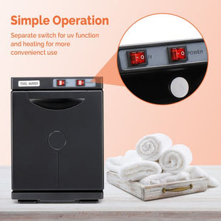 Hot Towel Warmer for Facials Massage, Esthetician Towel Heating Cabinet Black, Aluminum Chamber, Salon Beauty Spa Barbershop Equipment - 7DAY'S