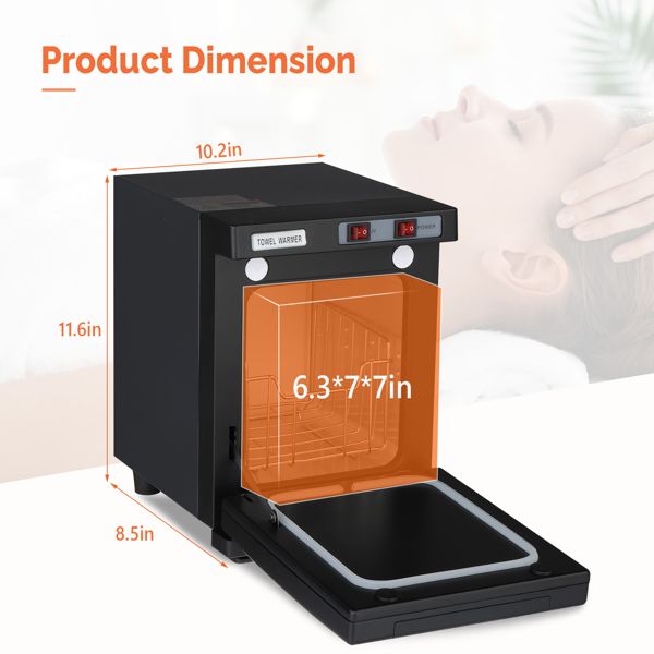 Hot Towel Warmer for Facials Massage, Esthetician Towel Heating Cabinet Black, Aluminum Chamber, Salon Beauty Spa Barbershop Equipment - 7DAY'S