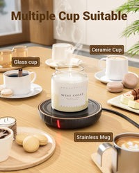 HouseGem Large Candle Warmer Plate,Ideal Desk Cup Warmer for Coffee, Beverages, Milk & Tea (Black) - 7DAY'S