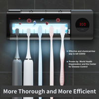 HouseGem Toothbrush Holder, Timer Function, 2000mAh Rechargeable Cordless Wall - Mounted Bathroom (White) - 7DAY'S