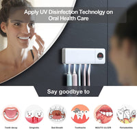 HouseGem Toothbrush Holder, Timer Function, 2000mAh Rechargeable Cordless Wall - Mounted Bathroom (White) - 7DAY'S