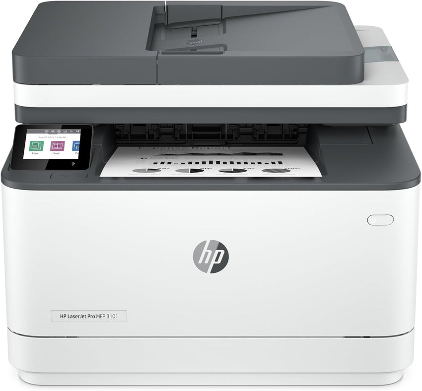 HP LaserJet Pro MFP 3101fdw Wireless Black & White All - in - One Laser Printer, Scanner, Copier, Fax, Best - for - Office (3G628F) - 7DAY'S