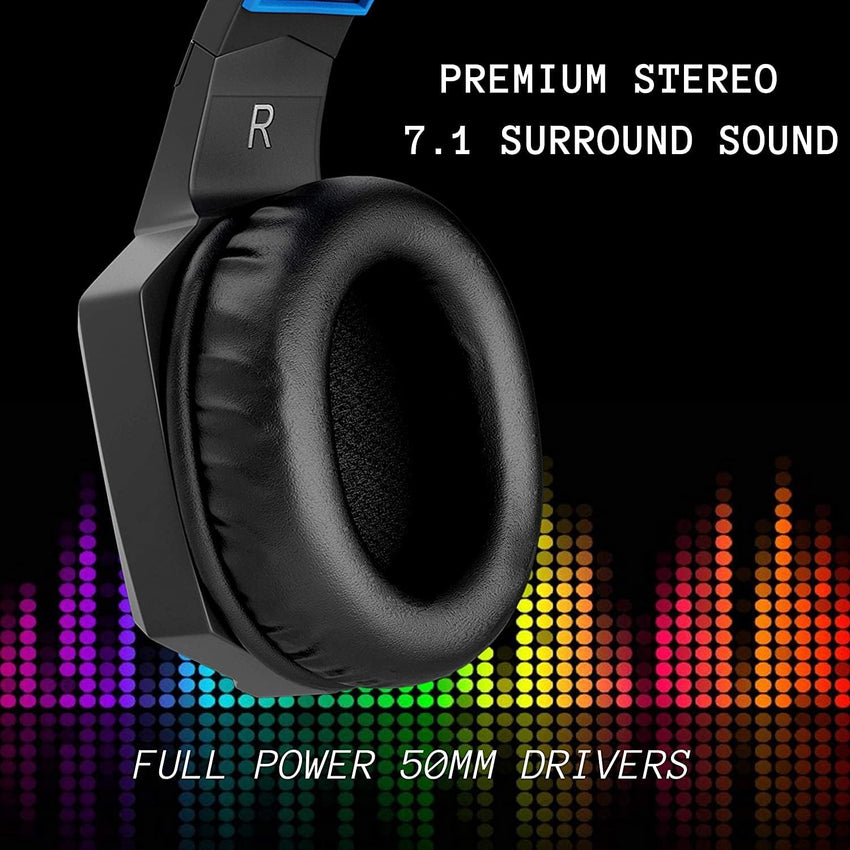 HP USB Gaming Headset PC Over Ear Headphones 7.1 Surround Sound with Mic for PC/Mac/Laptop Gamer Headset with Noise Cancelling Mic Comfortable Design and LED Lights - 7DAY'S