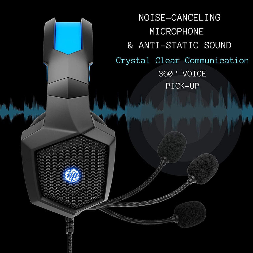HP USB Gaming Headset PC Over Ear Headphones 7.1 Surround Sound with Mic for PC/Mac/Laptop Gamer Headset with Noise Cancelling Mic Comfortable Design and LED Lights - 7DAY'S