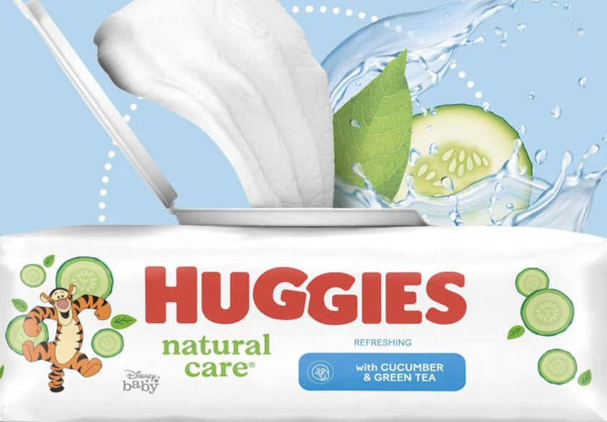 Huggies Natural Care Cucumber, Aloe and Vitamin E Baby Wipes, Hypoallergenic, Scented, 10 Flip - Top Packs (560 Wipes Total), Packaging May Vary - 7DAY'S